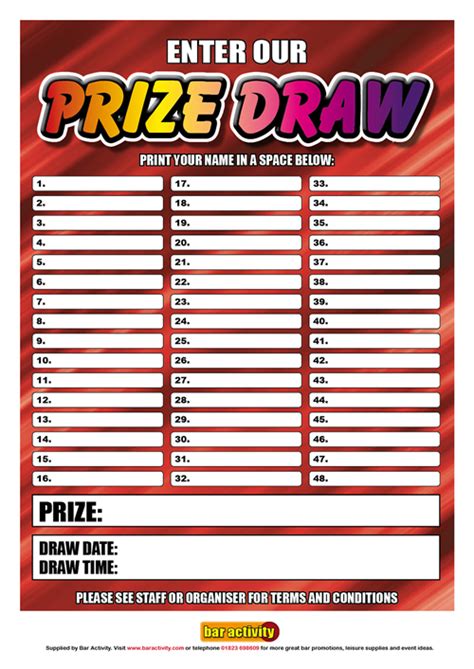 Draw Details and Prizes: .